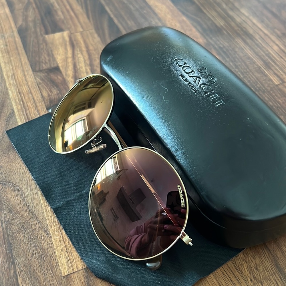 COACH! Round sunglasses. Hard to take a photo of these!